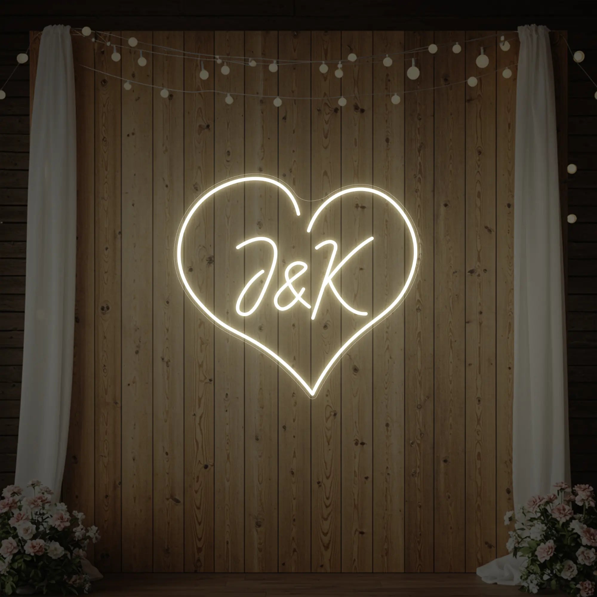 Wedding Initials Custom Neon Sign V5