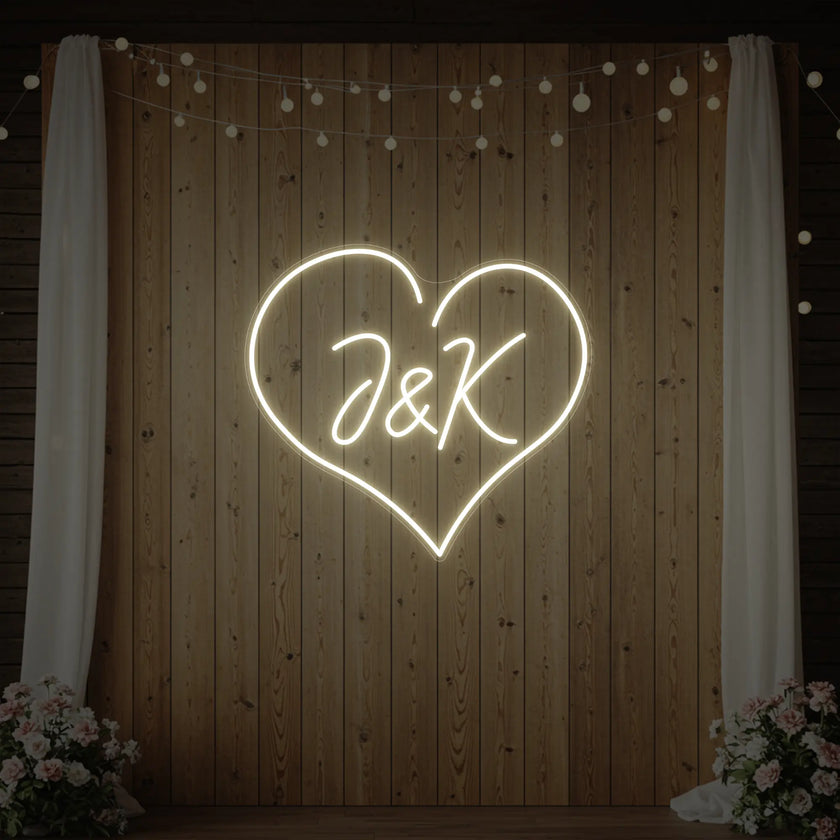 Wedding Initials Custom Neon Sign V5
