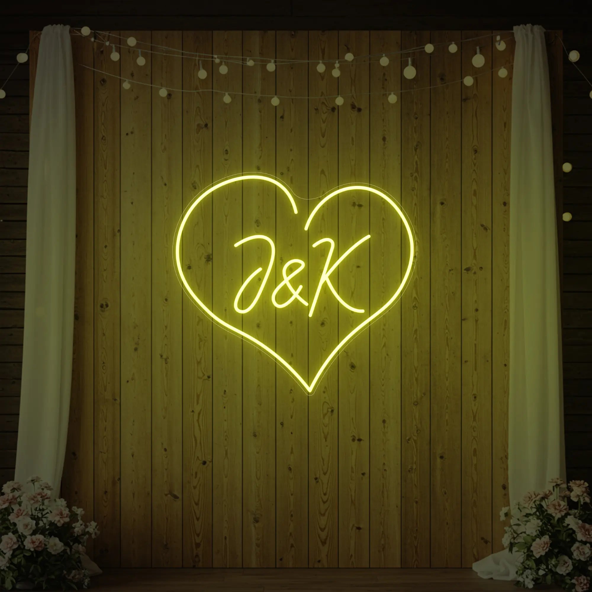 Wedding Initials Custom Neon Sign V5