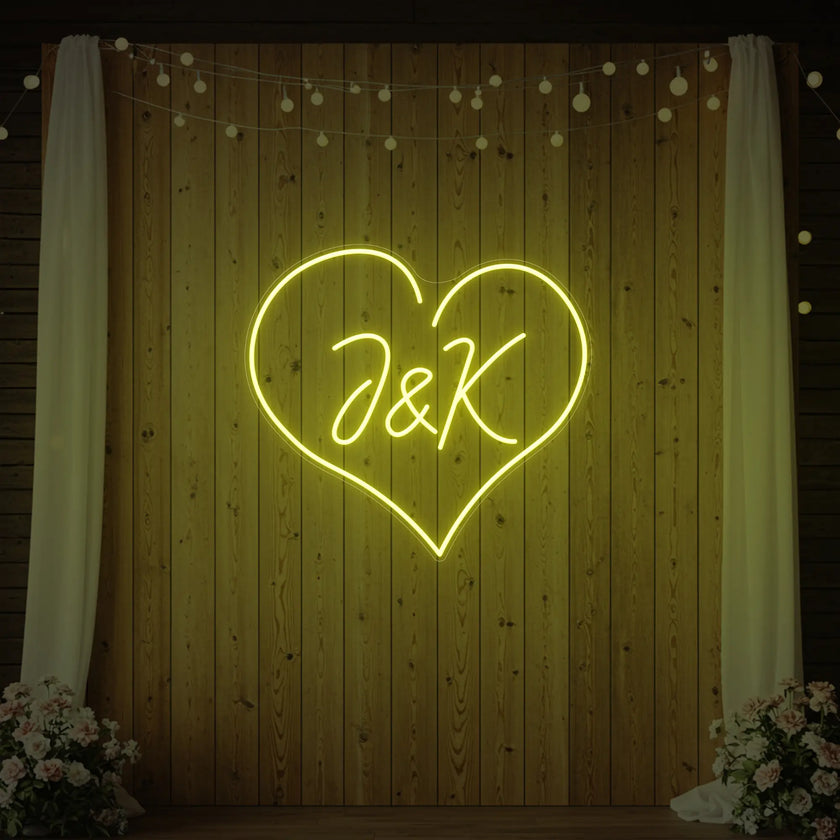 Wedding Initials Custom Neon Sign V5