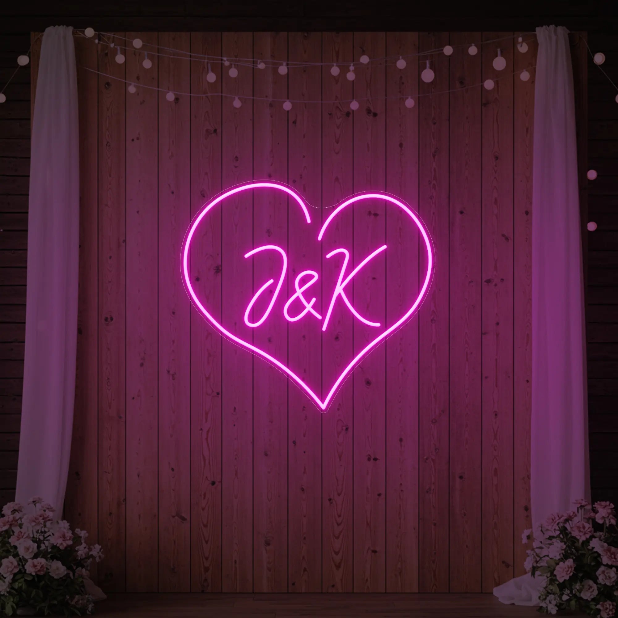 Wedding Initials Custom Neon Sign V5