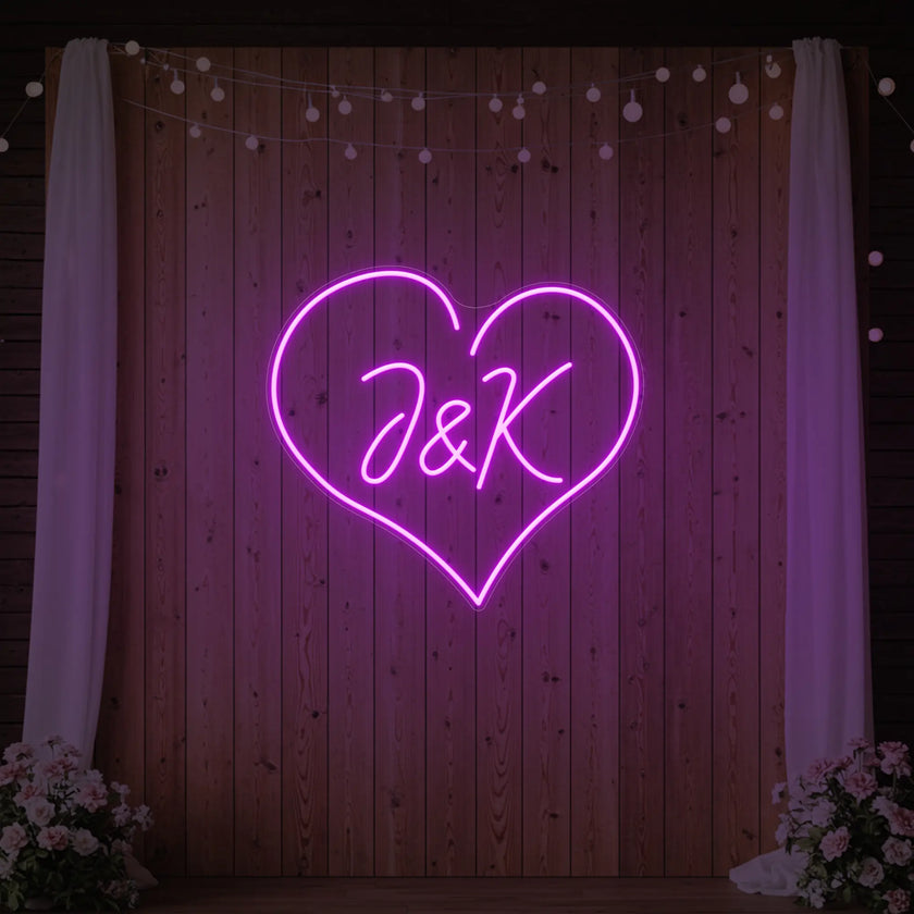 Wedding Initials Custom Neon Sign V5