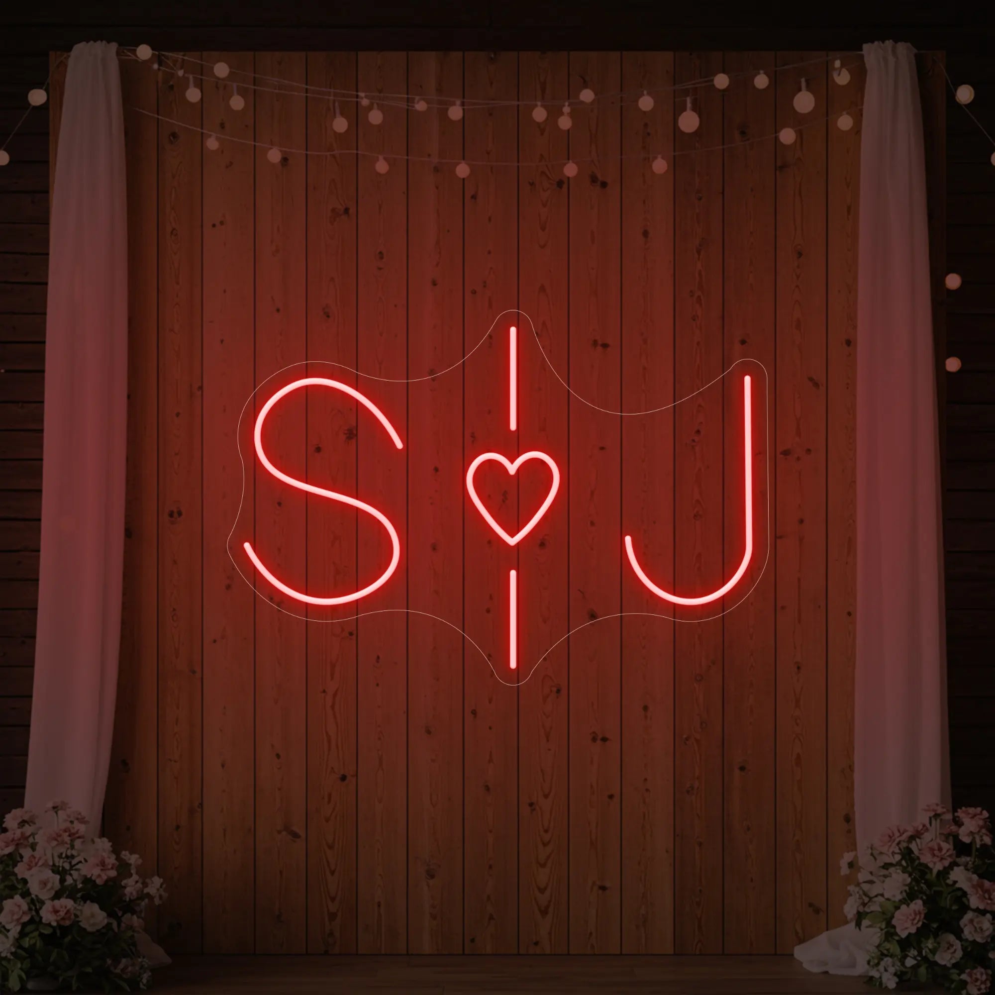 Wedding Initials Custom Neon Sign V6