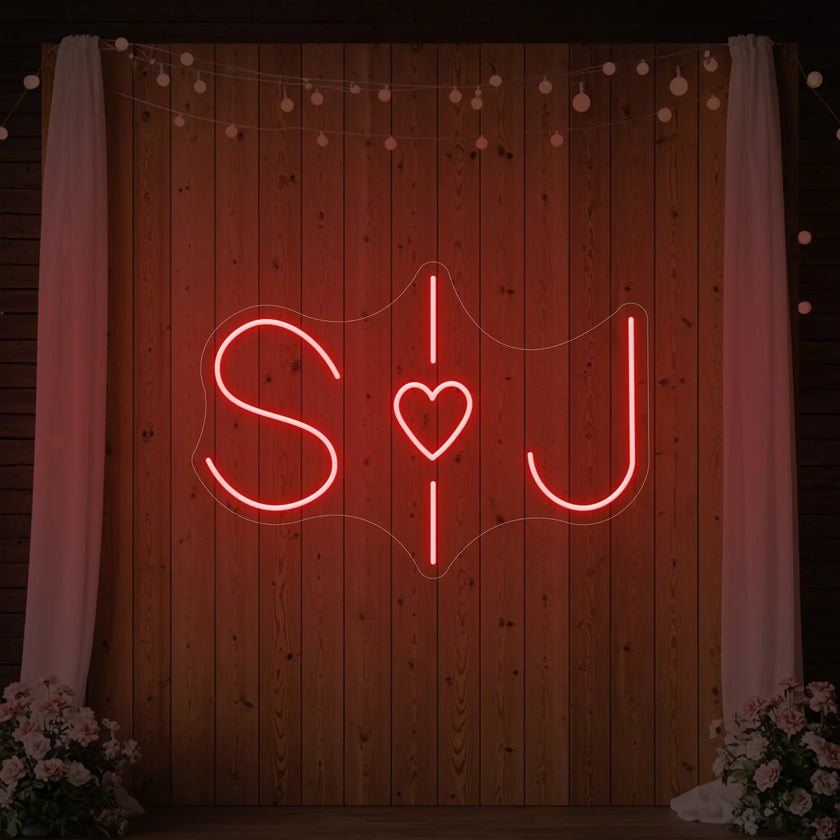 Wedding Initials Custom Neon Sign V6