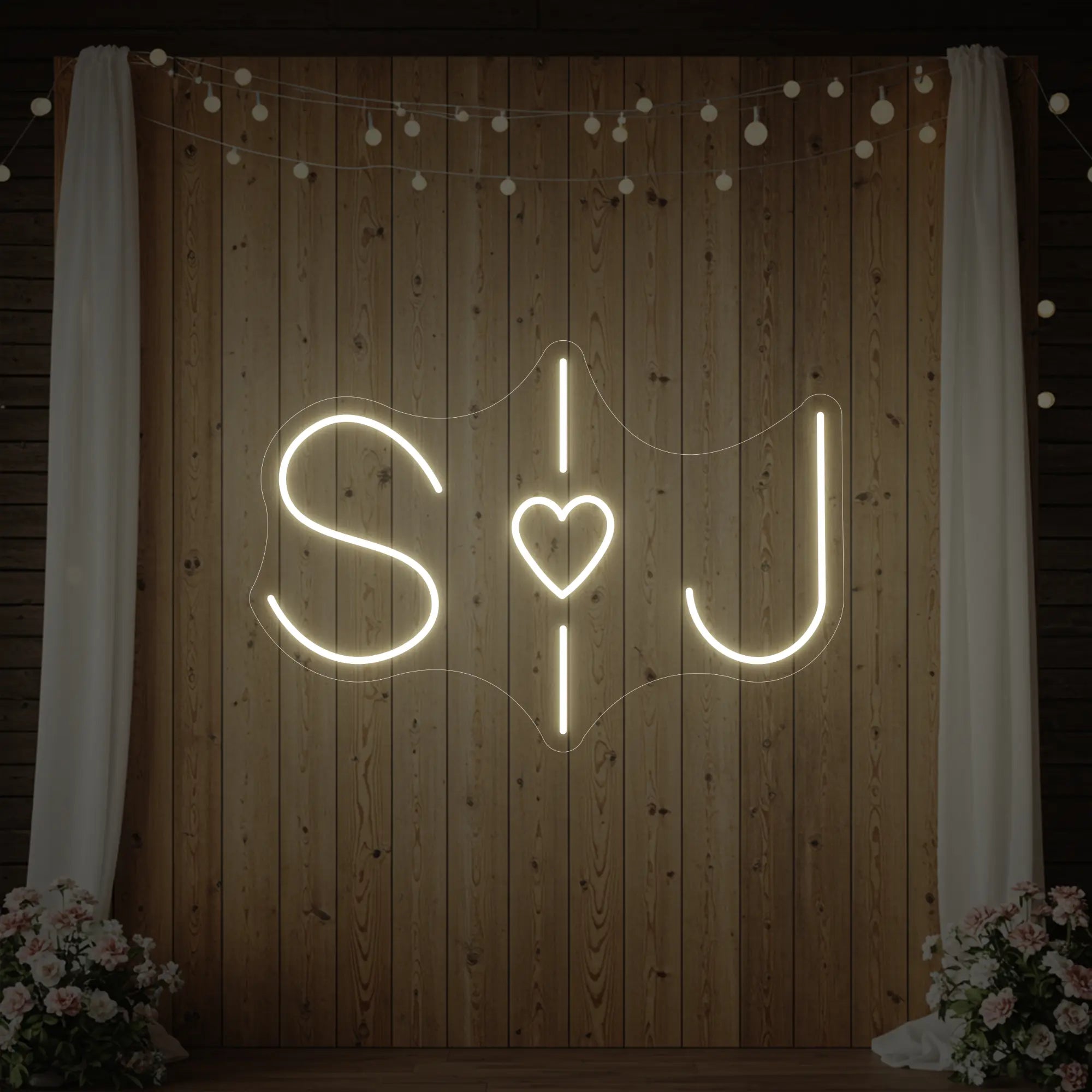 Wedding Initials Custom Neon Sign V6
