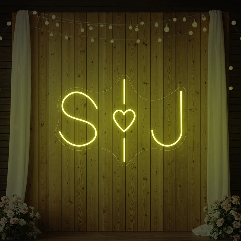 Wedding Initials Custom Neon Sign V6