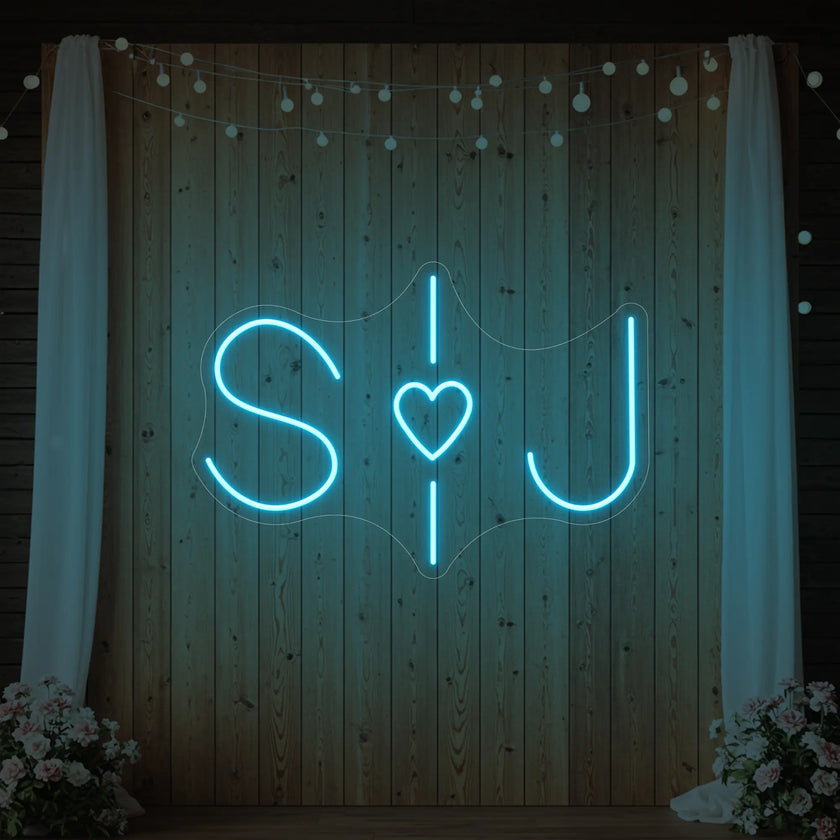 Wedding Initials Custom Neon Sign V6