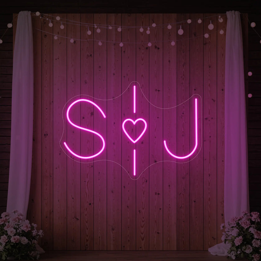 Wedding Initials Custom Neon Sign V6