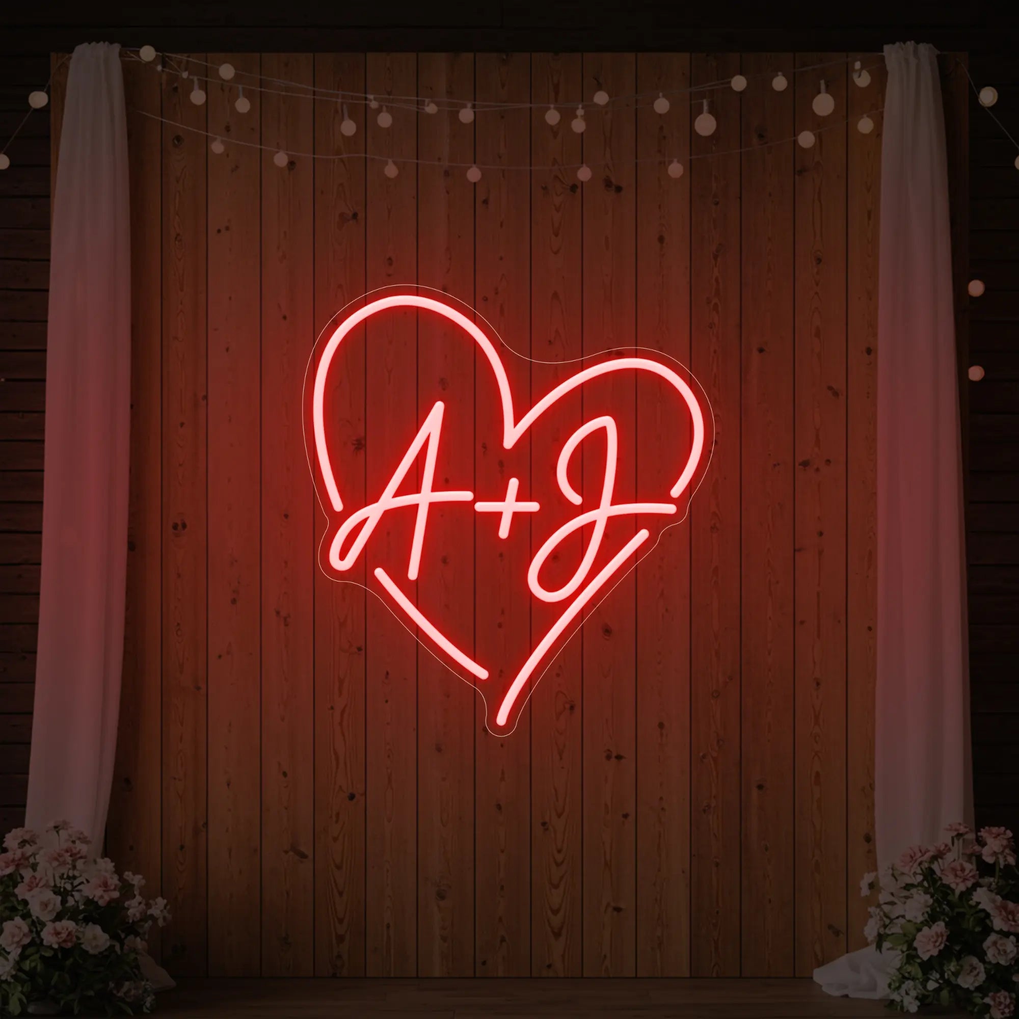 Wedding Initials Custom Neon Sign V7