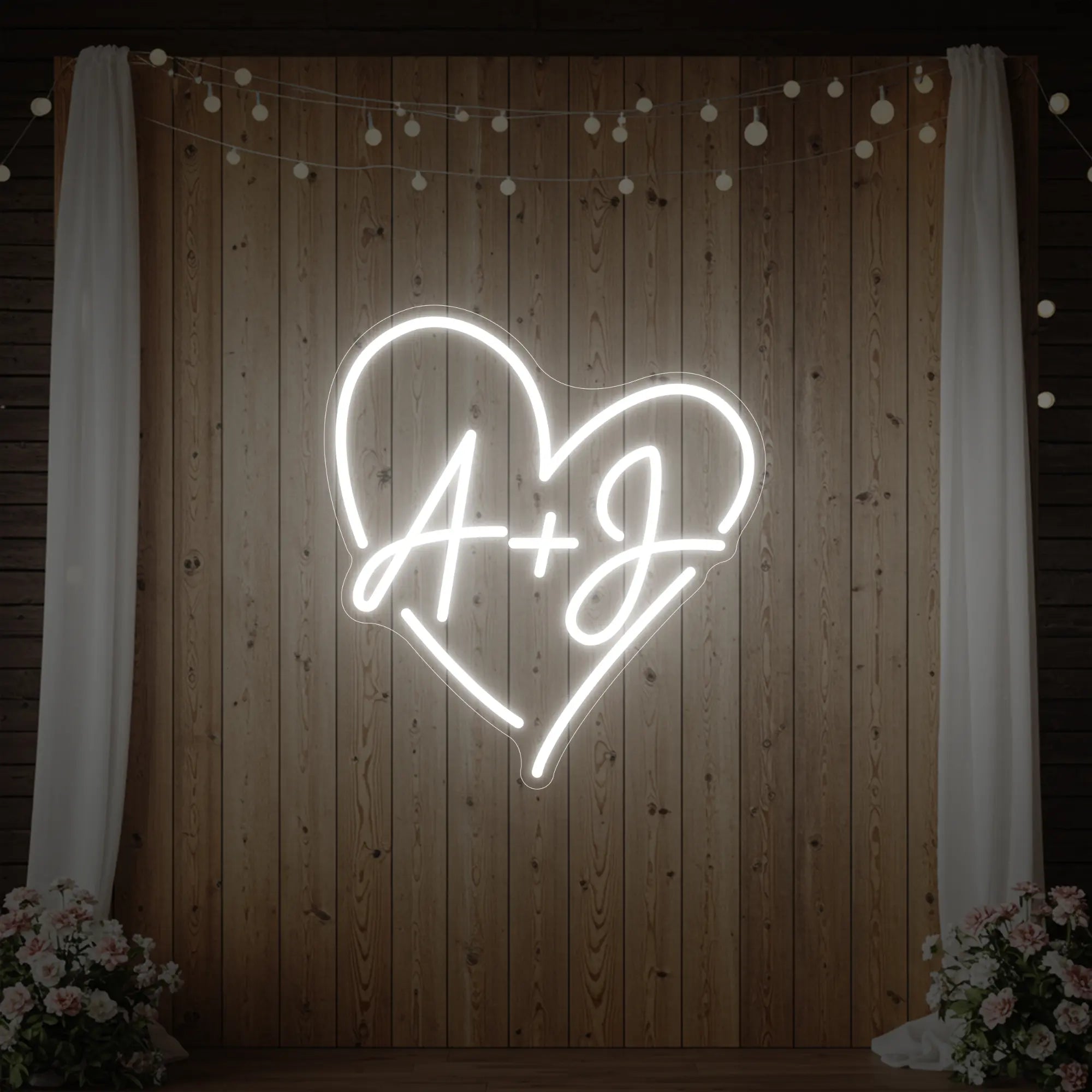 Wedding Initials Custom Neon Sign V7