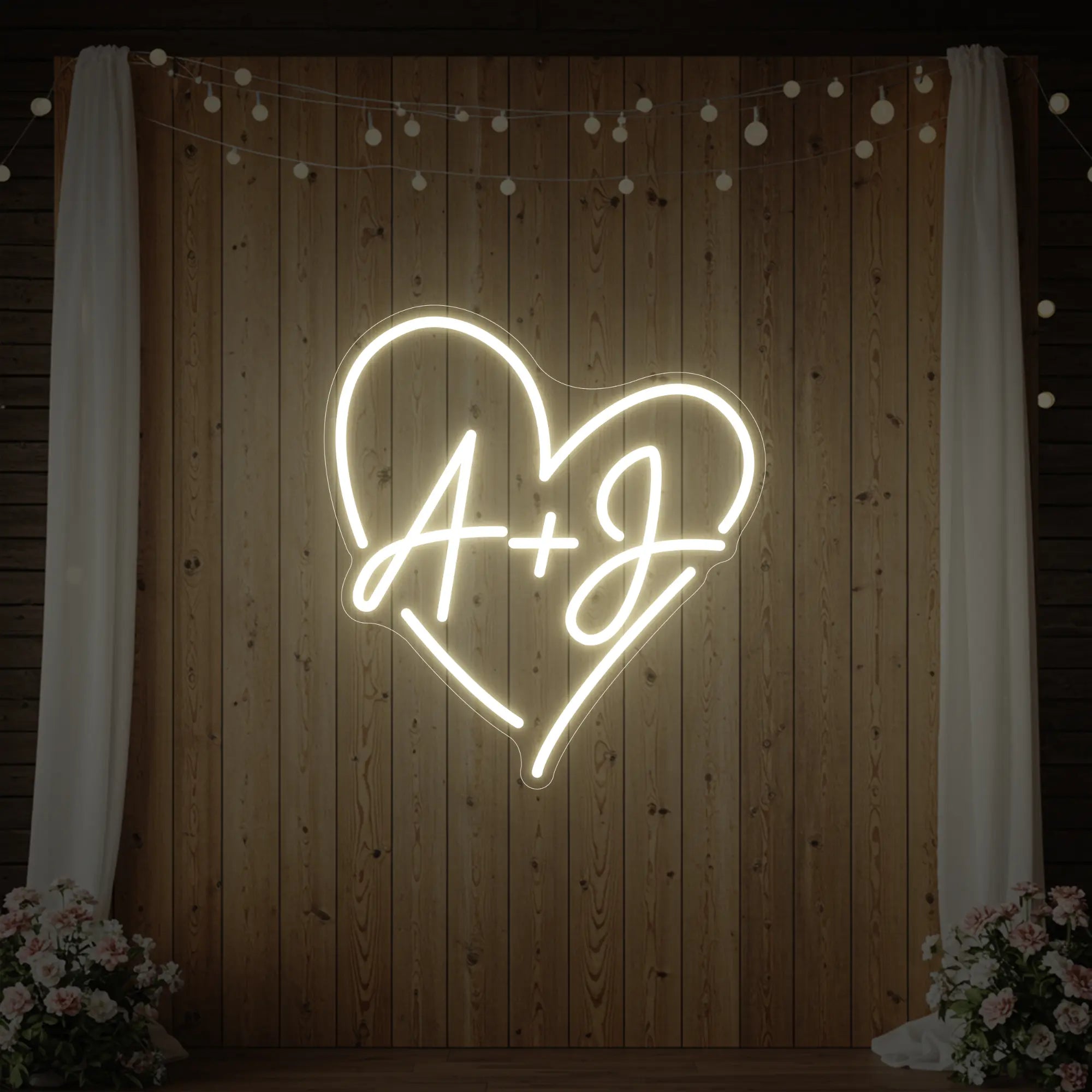 Wedding Initials Custom Neon Sign V7