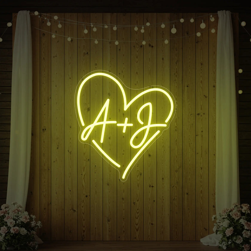 Wedding Initials Custom Neon Sign V7