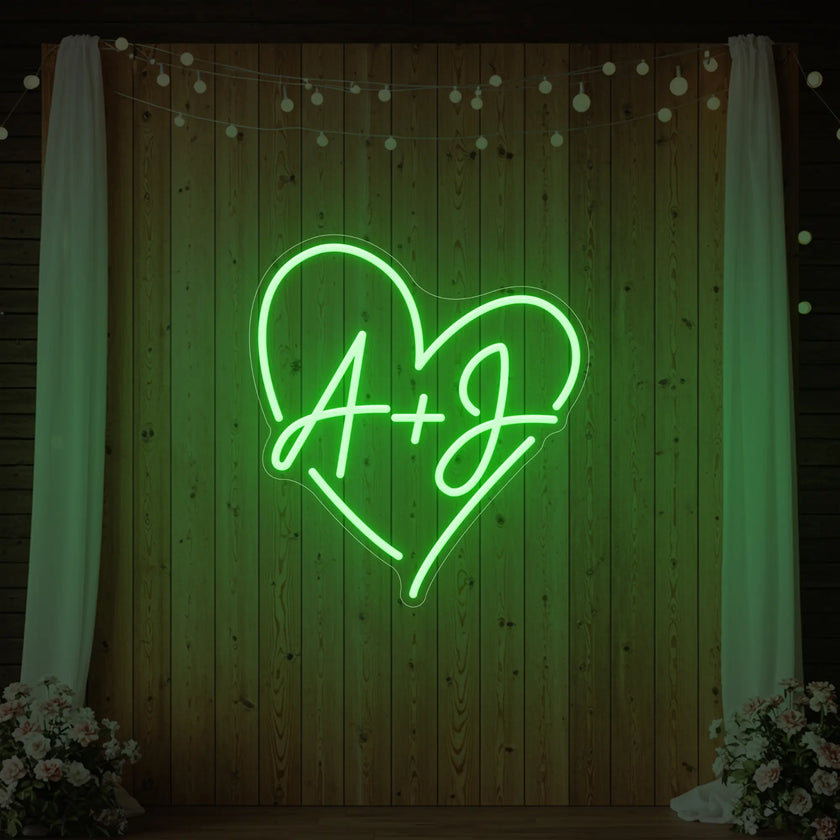 Wedding Initials Custom Neon Sign V7