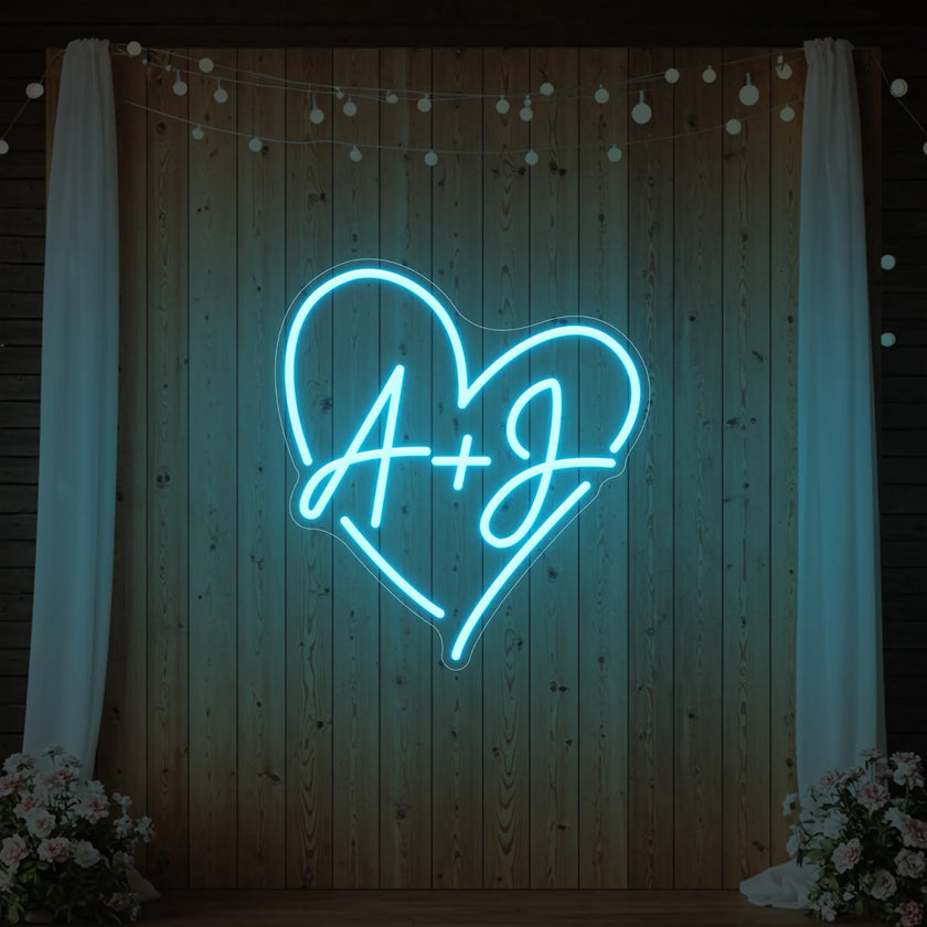 Wedding Initials Custom Neon Sign V7