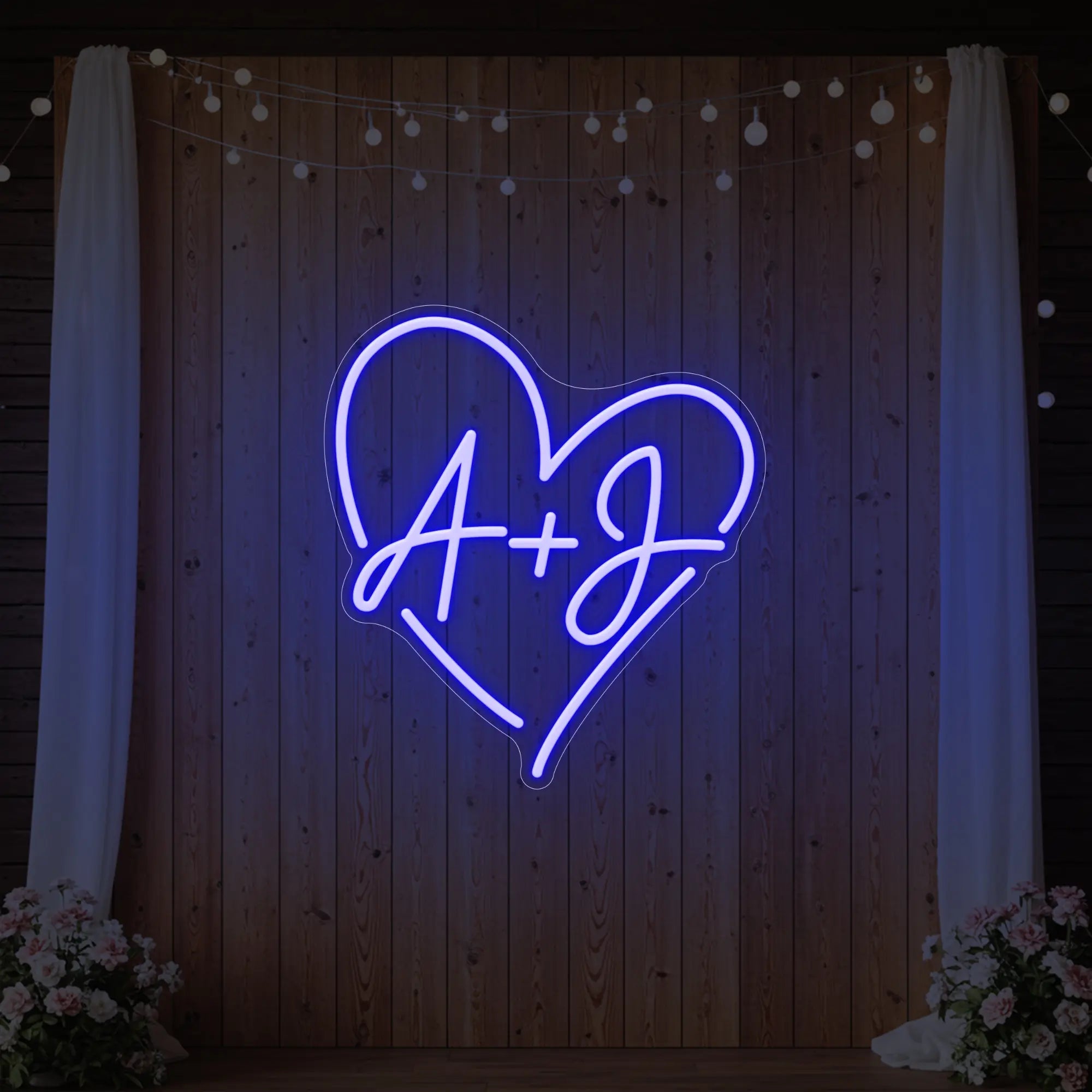 Wedding Initials Custom Neon Sign V7