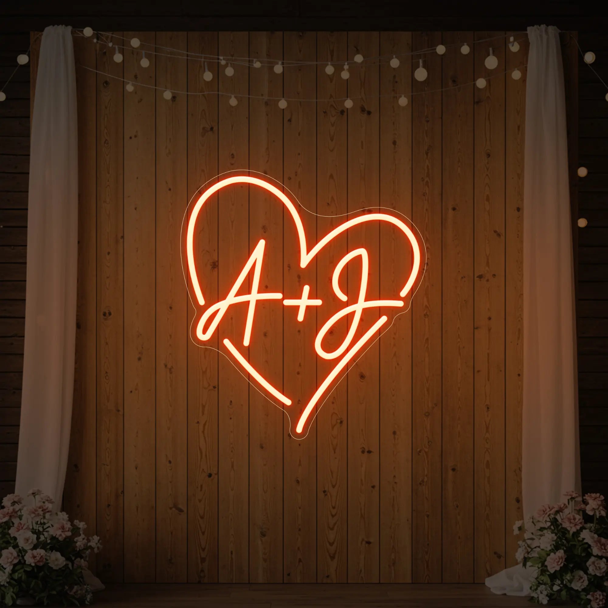 Wedding Initials Custom Neon Sign V7