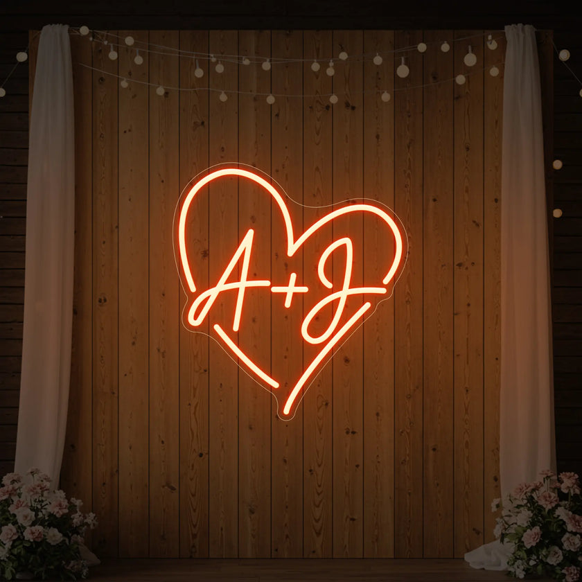 Wedding Initials Custom Neon Sign V7
