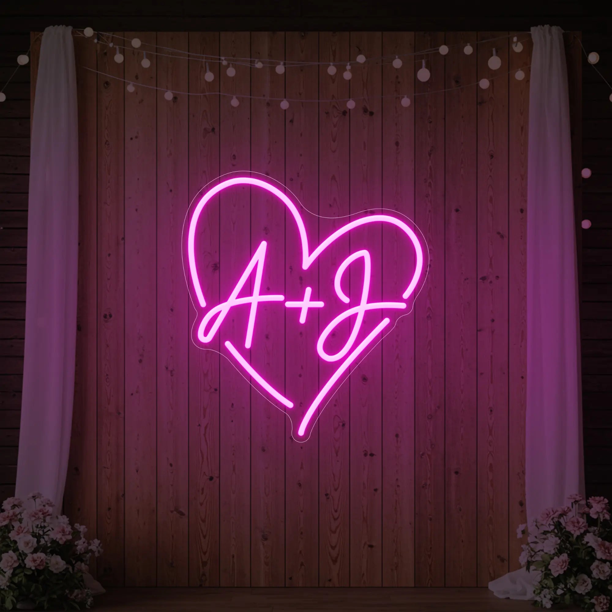 Wedding Initials Custom Neon Sign V7