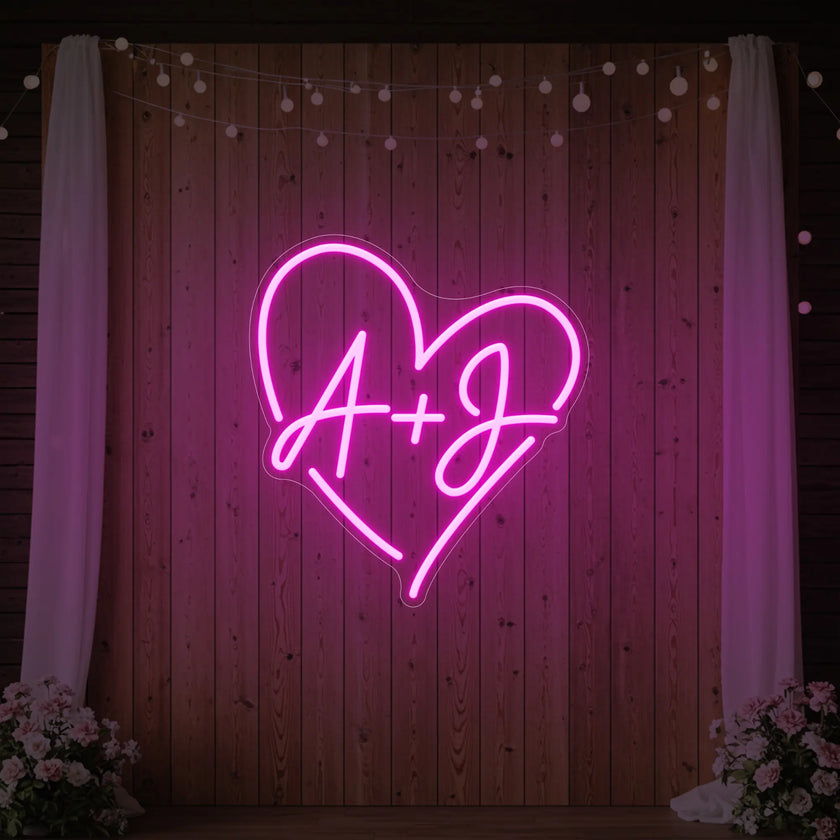 Wedding Initials Custom Neon Sign V7