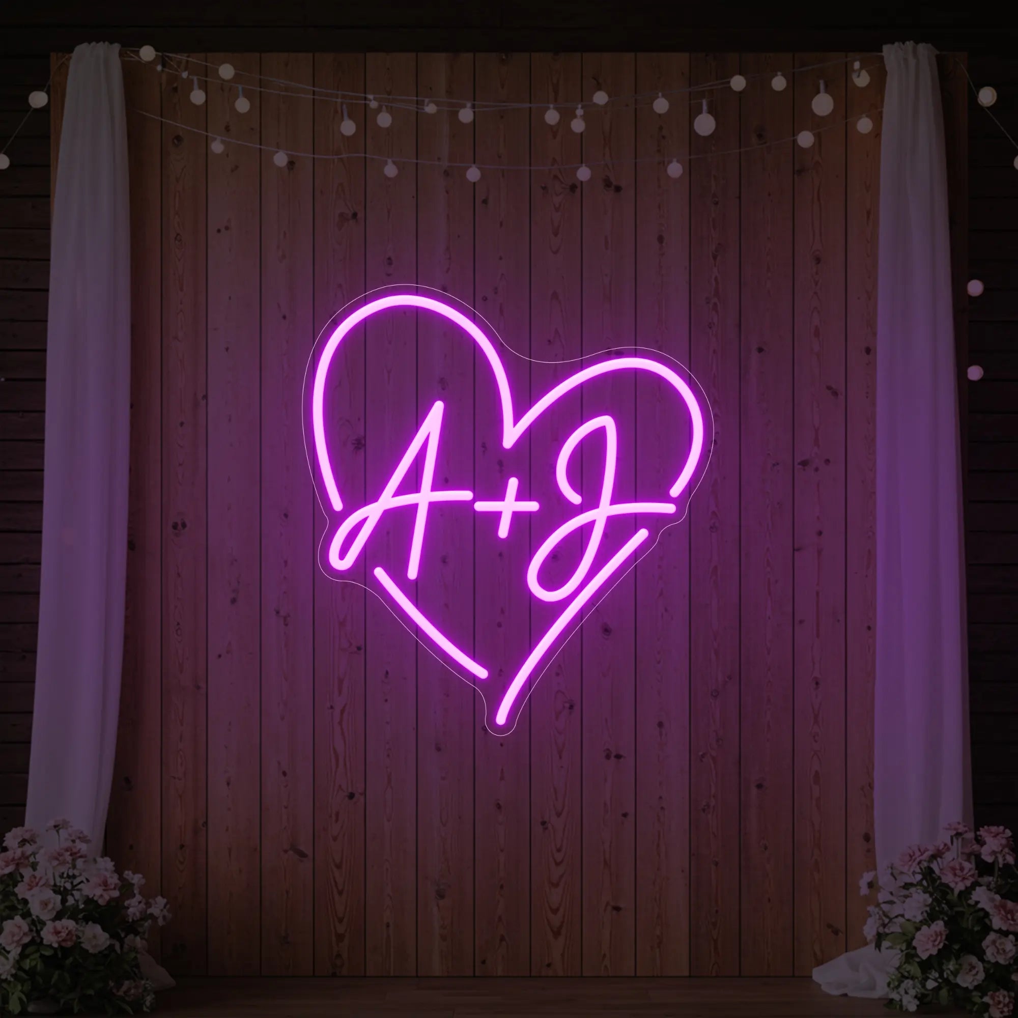 Wedding Initials Custom Neon Sign V7