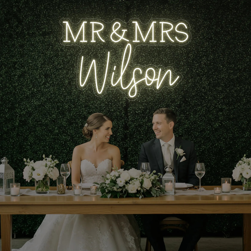 Wedding Last Names Custom Neon Sign V2