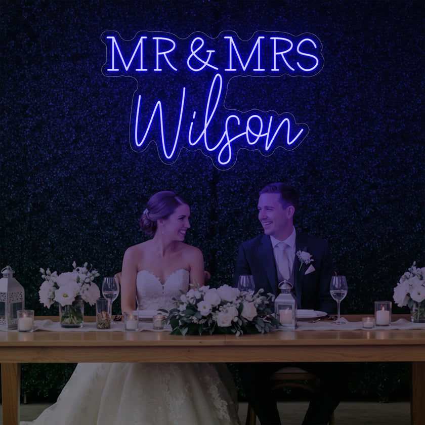 Wedding Last Names Custom Neon Sign V2