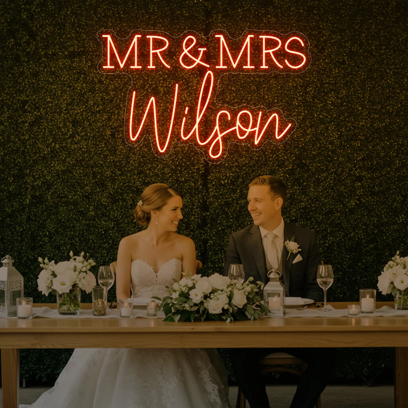 Wedding Last Names Custom Neon Sign V2