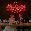 Wedding Last Names Custom Neon Sign V6