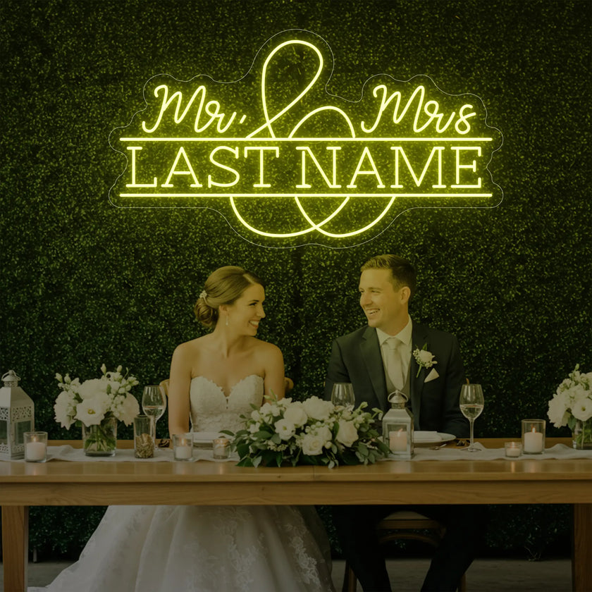 Wedding Last Names Custom Neon Sign V6
