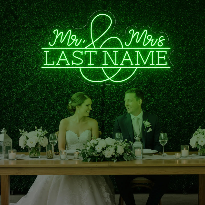 Wedding Last Names Custom Neon Sign V6