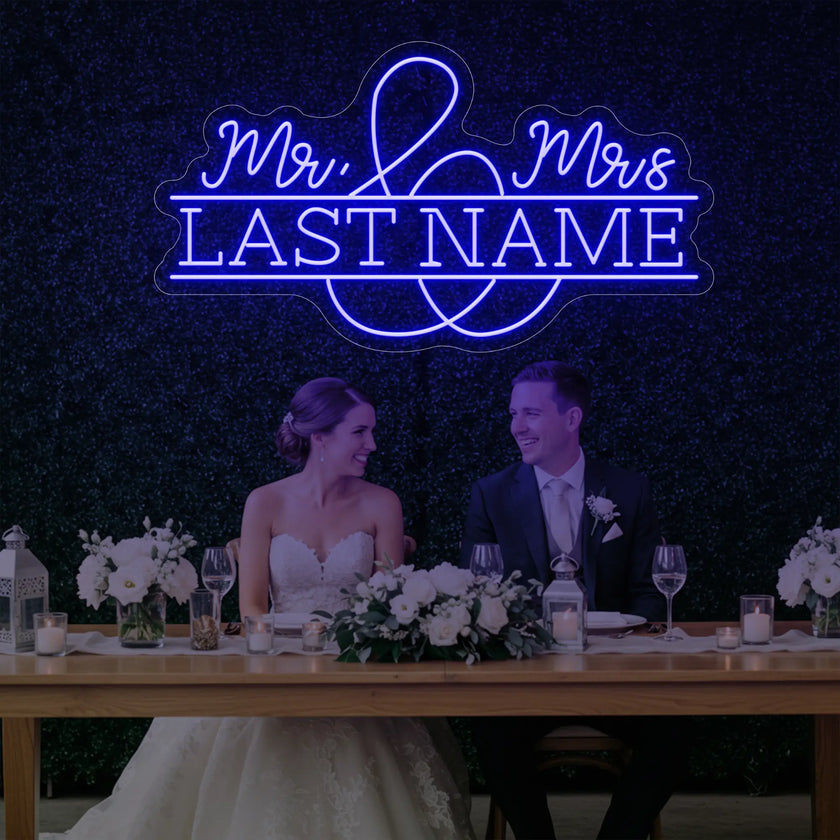 Wedding Last Names Custom Neon Sign V6