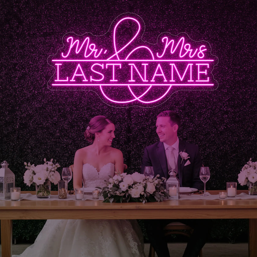 Wedding Last Names Custom Neon Sign V6