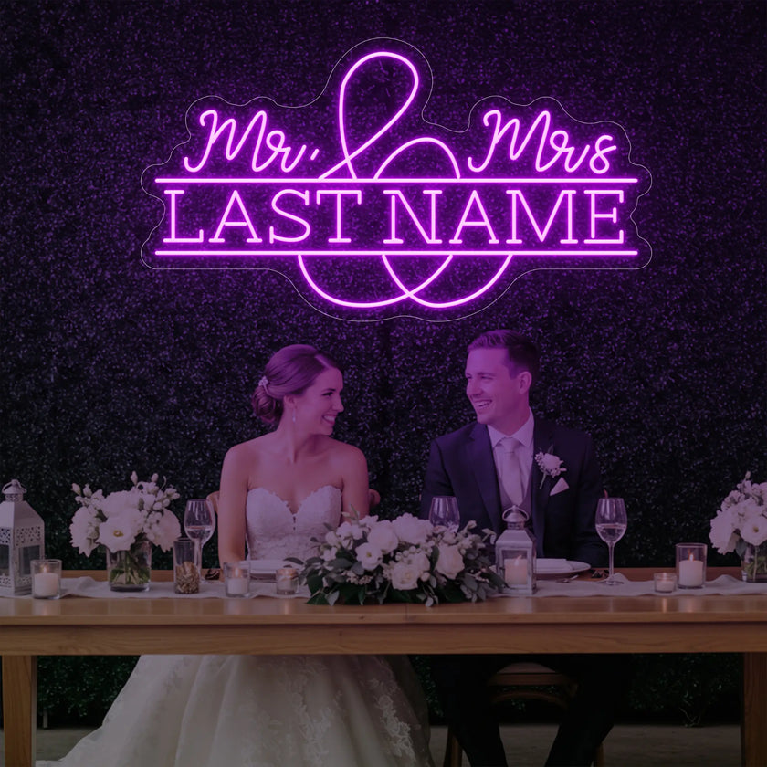 Wedding Last Names Custom Neon Sign V6