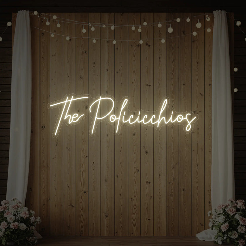 Wedding Last Names Custom Neon Sign V7