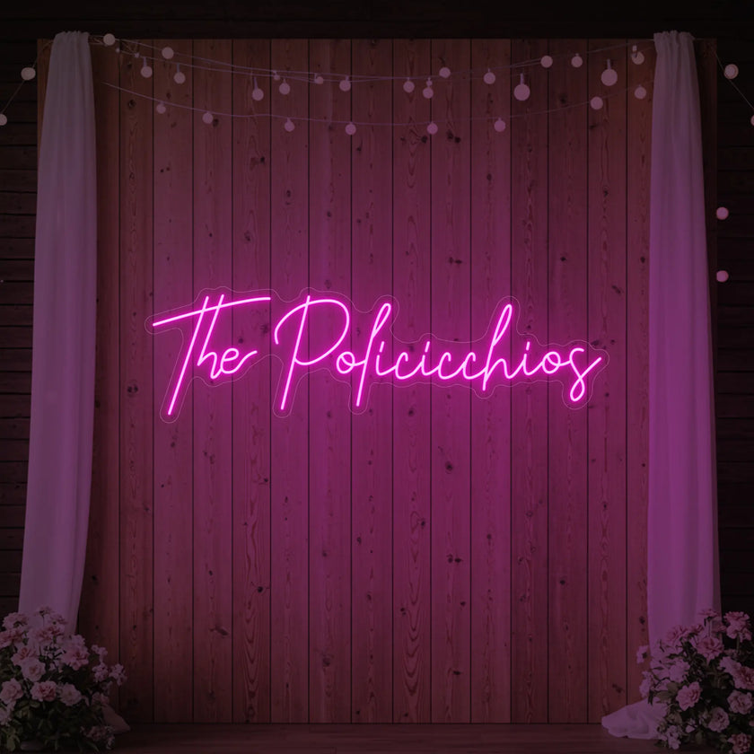 Wedding Last Names Custom Neon Sign V7