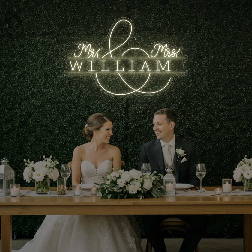 Wedding Last Names Custom Neon Sign V3