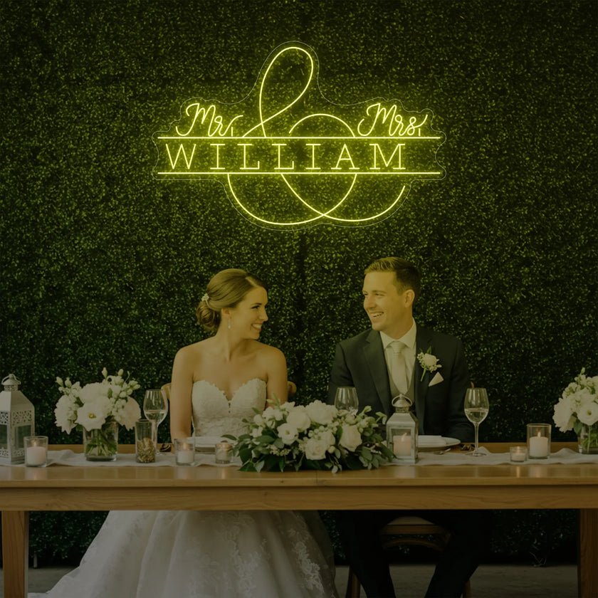 Wedding Last Names Custom Neon Sign V3
