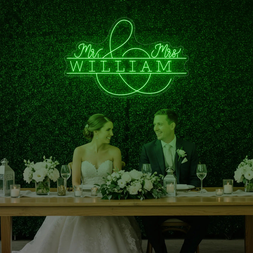 Wedding Last Names Custom Neon Sign V3