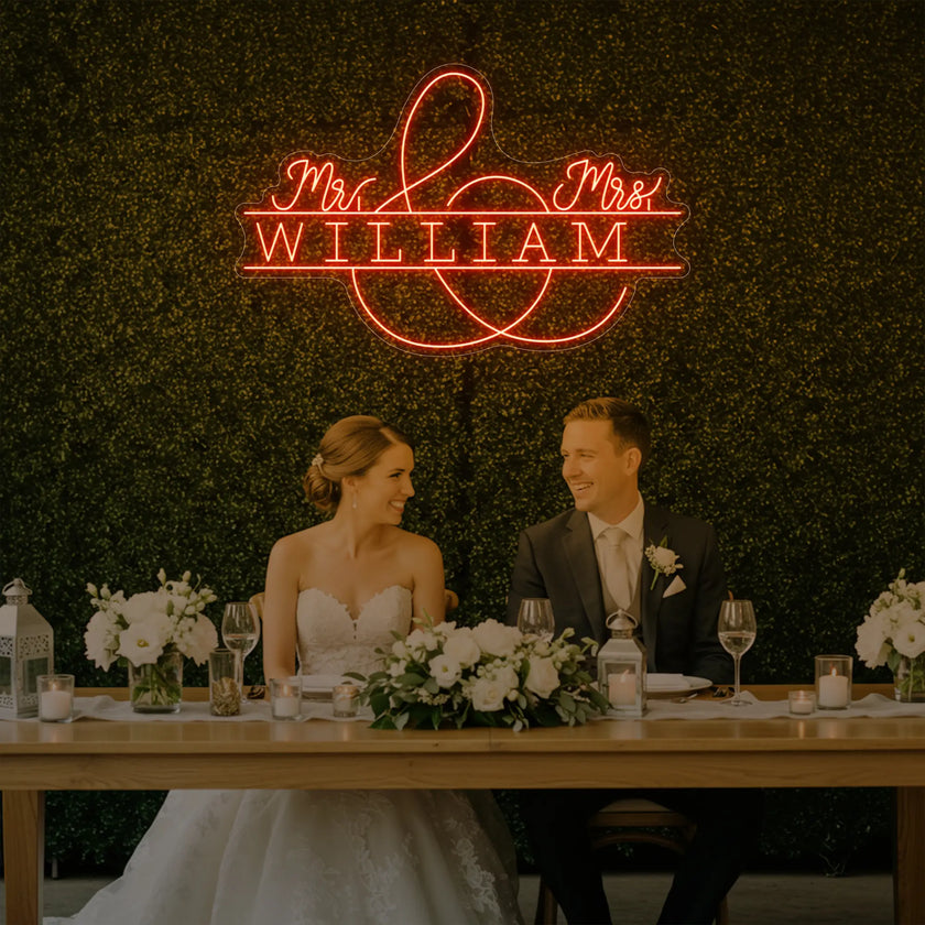 Wedding Last Names Custom Neon Sign V3