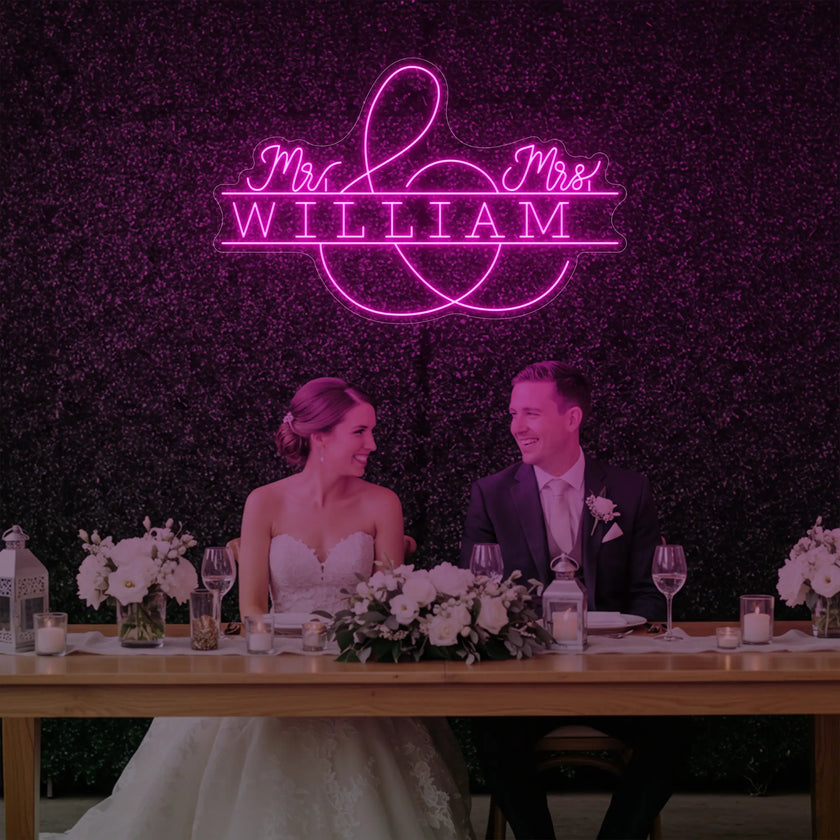 Wedding Last Names Custom Neon Sign V3