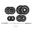 Bench Press Stack with Squat Rack, Weight Plates and Barbell Bar