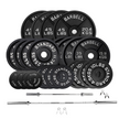 Bench Press Stack with Squat Rack, Weight Plates and Barbell Bar