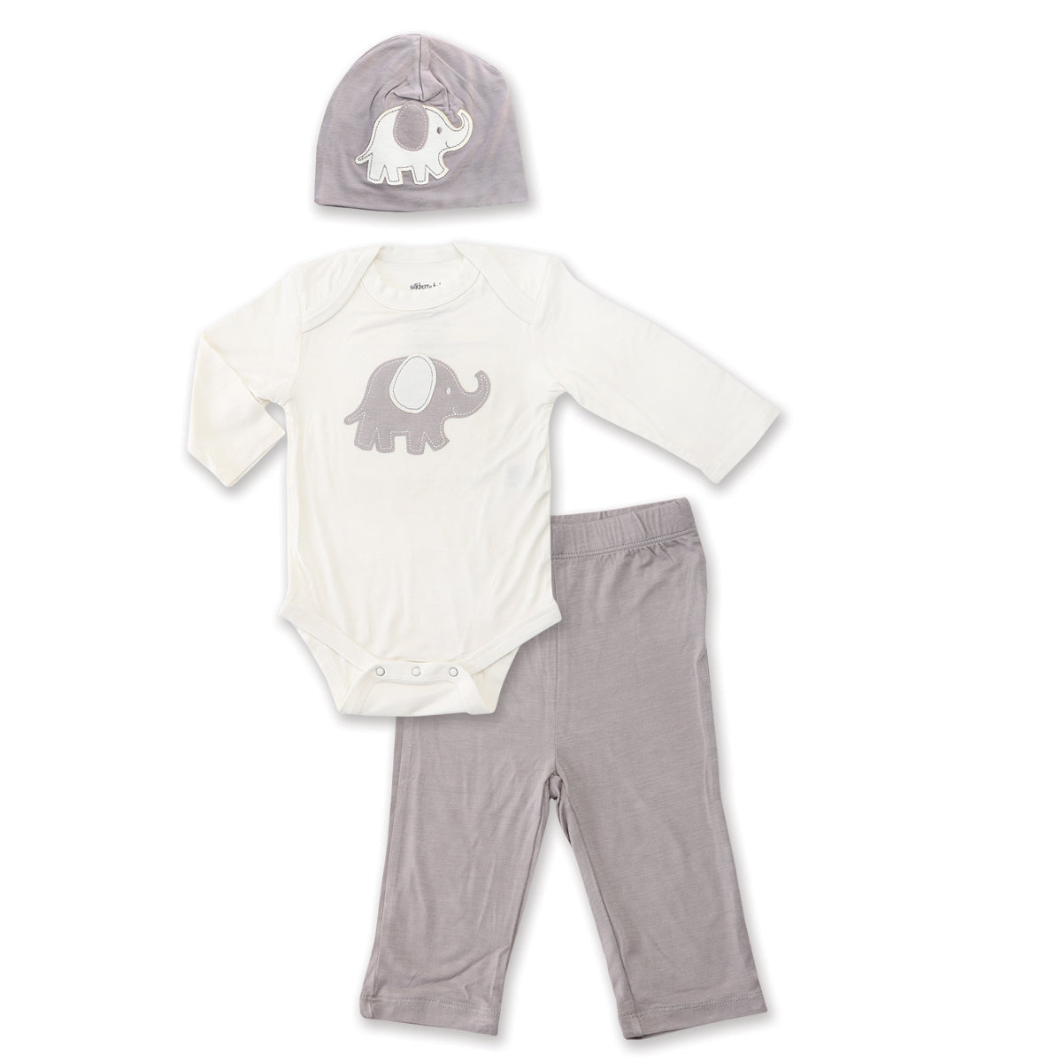 Coffret cadeau bébé en bambou (Moka/Éléphant)