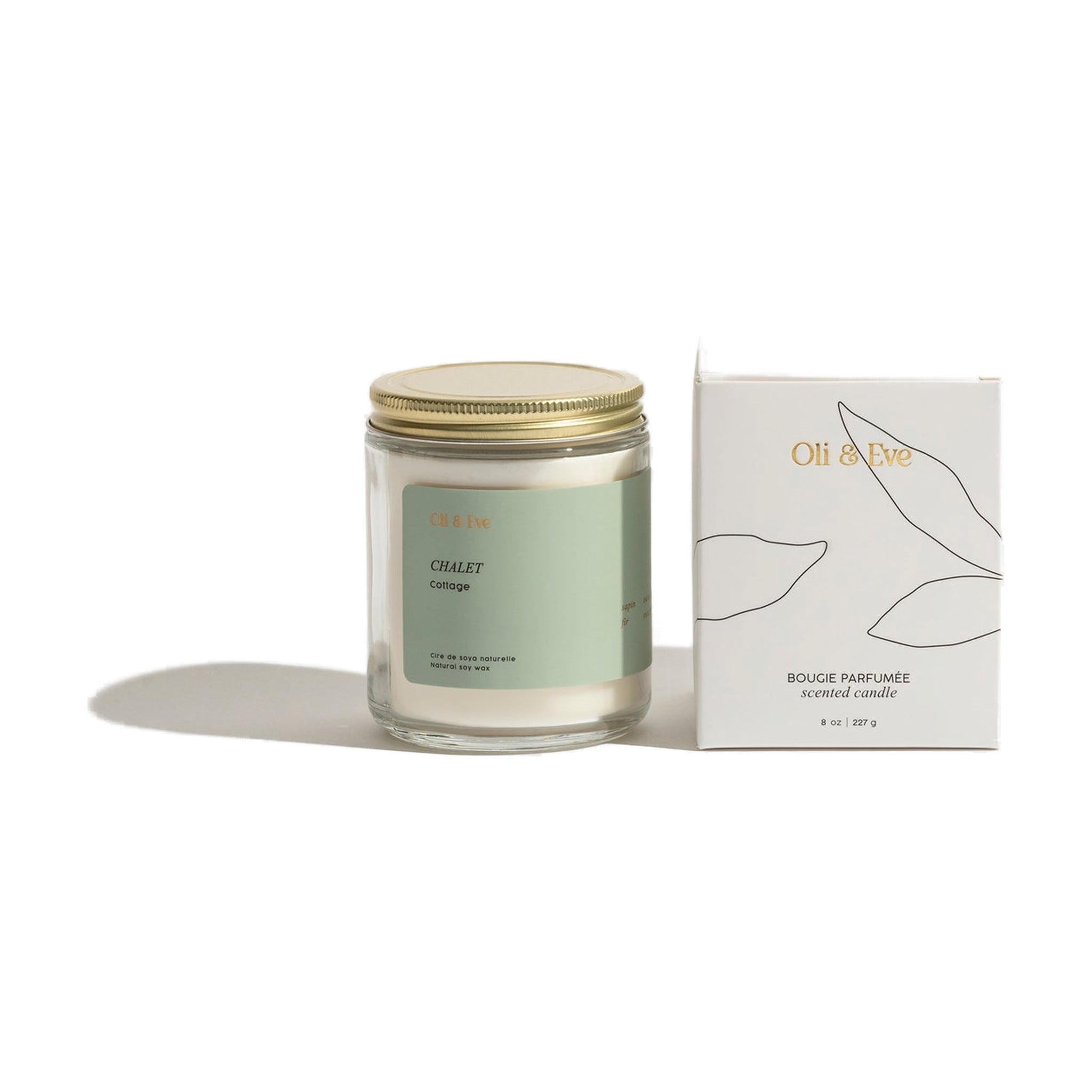 Bougie Oli et Ève Chalet 8oz verre