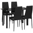 Adam Modern Space-Saving Dining Set for 4-Black