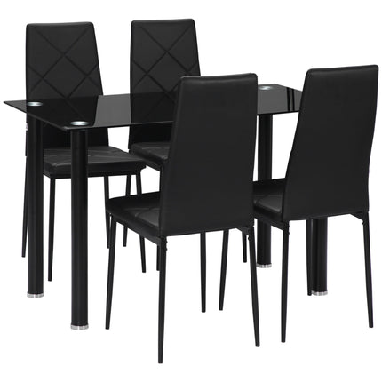 Adam Modern Space-Saving Dining Set for 4-Black