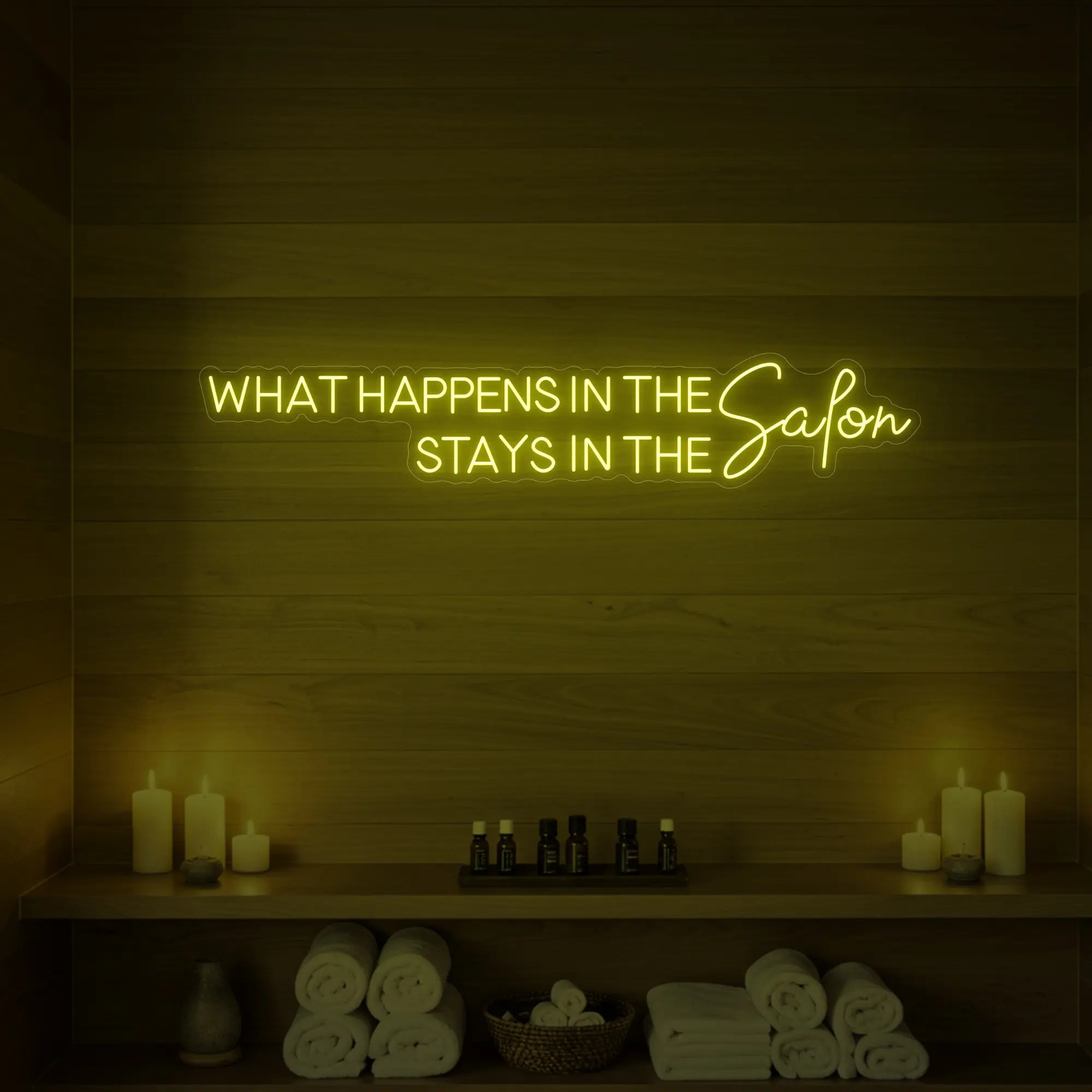 What Happens in the Salon Neon Sign