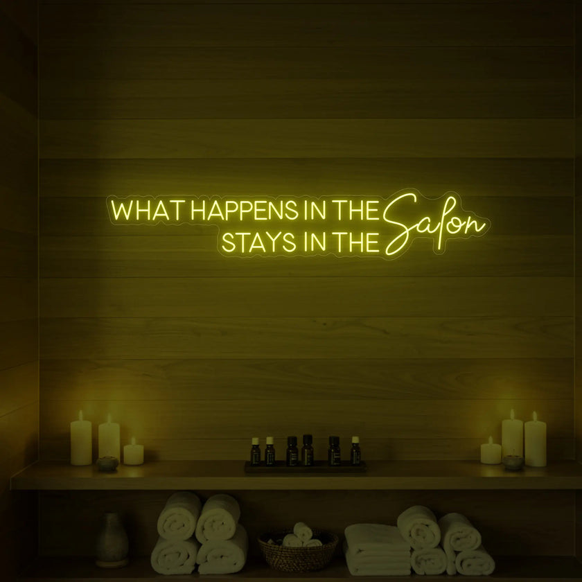What Happens in the Salon Neon Sign