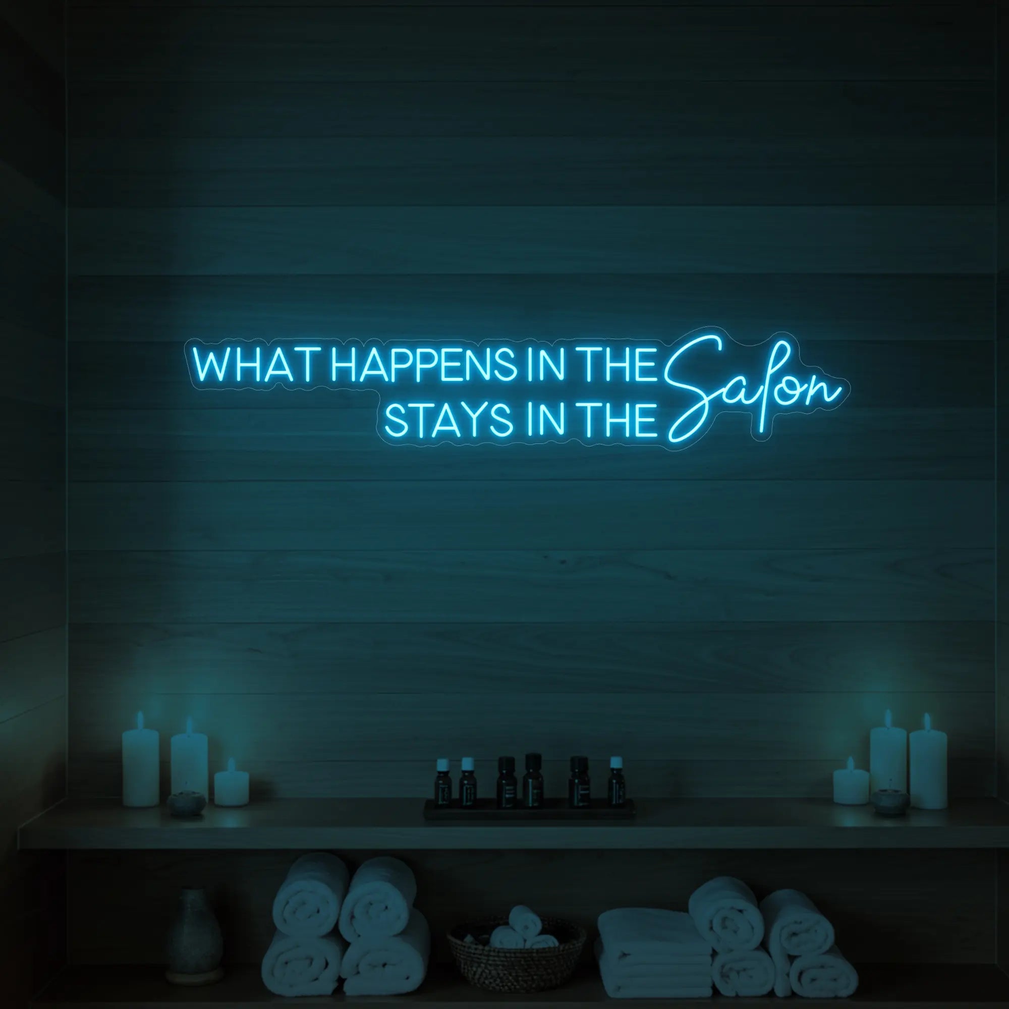 What Happens in the Salon Neon Sign