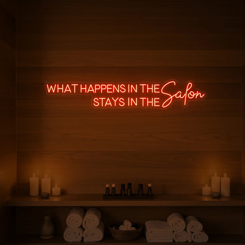 What Happens in the Salon Neon Sign